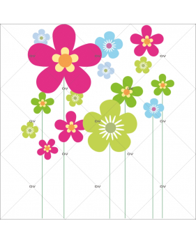 Sticker-frises-de-fleurs-multicolores-printemps-été-vitrophanie-décoration-vitrine-estivale-printanière-électrostatique-sans-colle-repositionnable-réutilisable-DECO-VITRES
