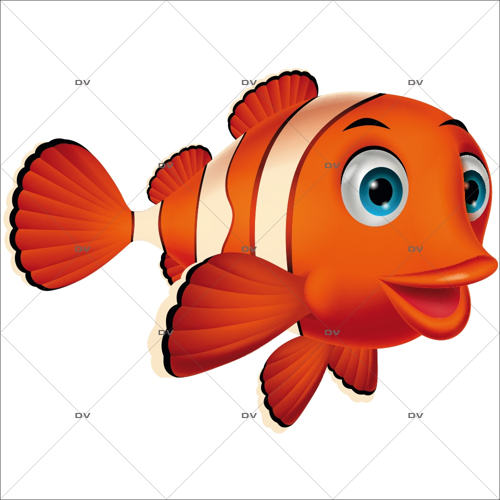 Sticker-poisson-clown-chambre-enfant-mer-poisson-sous-marin-adhésif-encres-écologiques-latex-décoration-intérieure-DECO-VITRES