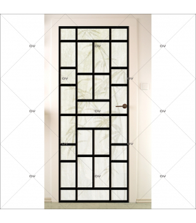 Sticker-porte-panneautage-asiatique-fond-bambous-ambiance-zen-adhésif-encres-écologiques-latex-décoration-intérieure-DECO-VITRES