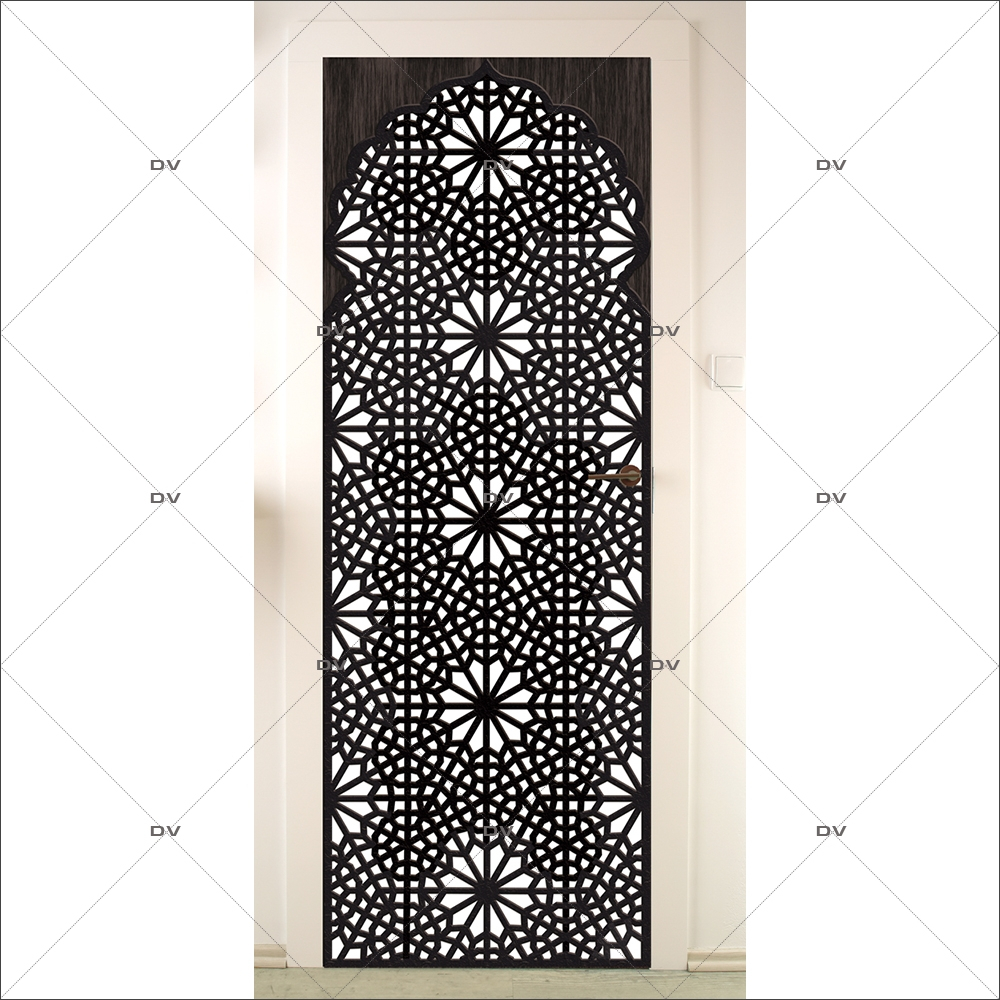 Sticker-porte-moucharabieh-ambiance-orientale-fond-blanc-adhésif-encres-écologiques-latex-décoration-intérieure-DECO-VITRES Sticker-porte-moucharabieh-ambiance-orientale-fond-blanc-adhésif-encres-écologiques-latex-décoration-intérieure-DECO-VITRES
