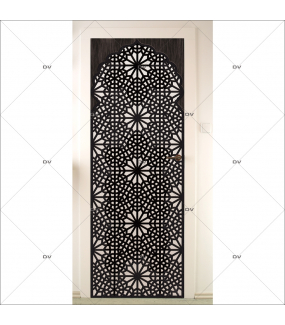 Sticker-porte-moucharabieh-ambiance-orientale-fond-dégradé-adhésif-encres-écologiques-latex-décoration-intérieure-DECO-VITRES