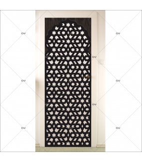 Sticker-porte-moucharabieh-ambiance-orientale-fond-dégradé-adhésif-encres-écologiques-latex-décoration-intérieure-DECO-VITRES