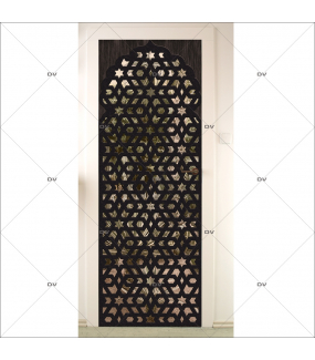 Sticker-porte-moucharabieh-ambiance-orientale-fond-cactus-adhésif-encres-écologiques-latex-décoration-intérieure-DECO-VITRES