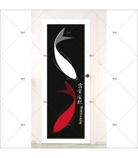Sticker-porte-carpes-koi-asiatique-ambiance-zen-adhésif-encres-écologiques-latex-décoration-intérieure-DECO-VITRES