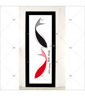 Sticker-porte-carpes-koi-asiatique-ambiance-zen-adhésif-encres-écologiques-latex-décoration-intérieure-DECO-VITRES