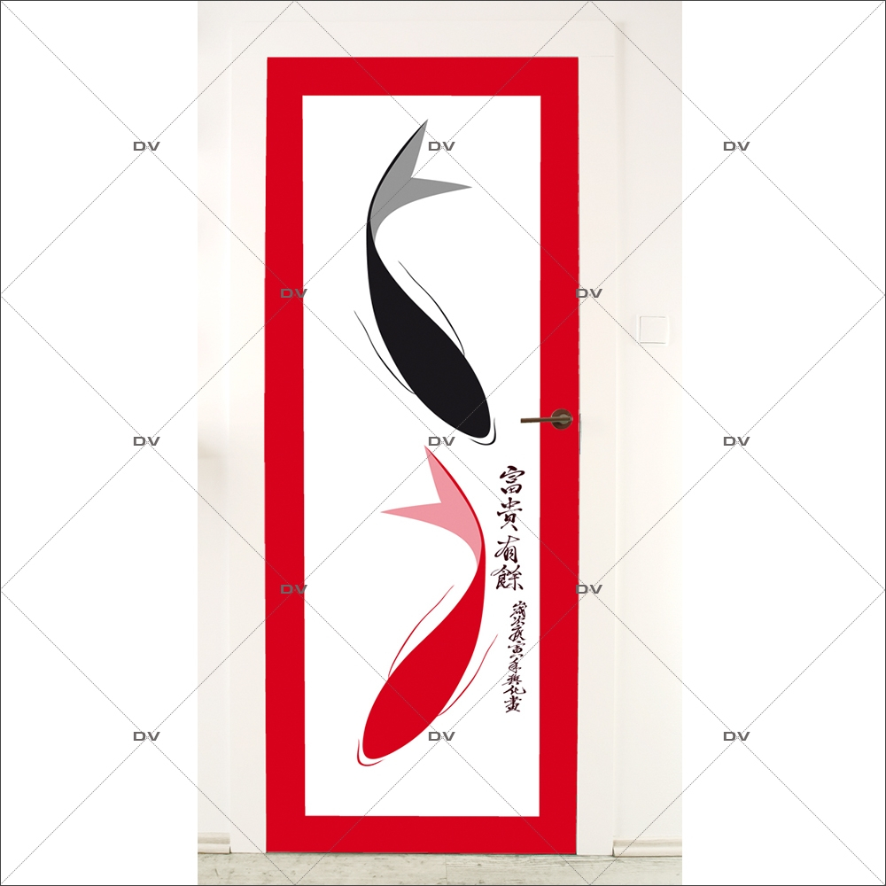 Sticker-porte-carpes-koi-asiatique-ambiance-zen-adhésif-encres-écologiques-latex-décoration-intérieure-DECO-VITRES