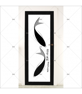 Sticker-porte-carpes-koi-asiatique-ambiance-zen-adhésif-encres-écologiques-latex-décoration-intérieure-DECO-VITRES
