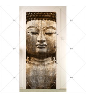 Sticker-porte-bouddha-asiatique-ambiance-zen-adhésif-encres-écologiques-latex-décoration-intérieure-DECO-VITRES