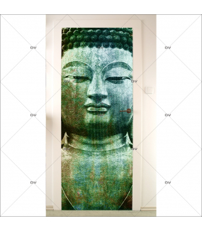 Sticker-porte-bouddha-asiatique-ambiance-zen-adhésif-encres-écologiques-latex-décoration-intérieure-DECO-VITRES