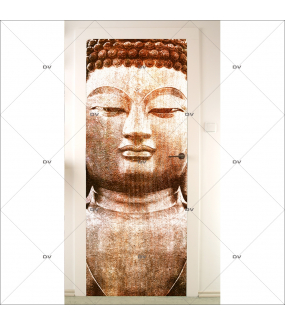 Sticker-porte-bouddha-asiatique-ambiance-zen-adhésif-encres-écologiques-latex-décoration-intérieure-DECO-VITRES