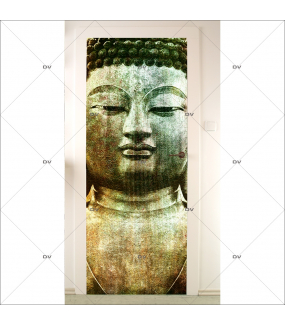 Sticker-porte-bouddha-asiatique-ambiance-zen-adhésif-encres-écologiques-latex-décoration-intérieure-DECO-VITRES