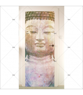 Sticker-porte-bouddha-asiatique-ambiance-zen-adhésif-encres-écologiques-latex-décoration-intérieure-DECO-VITRES