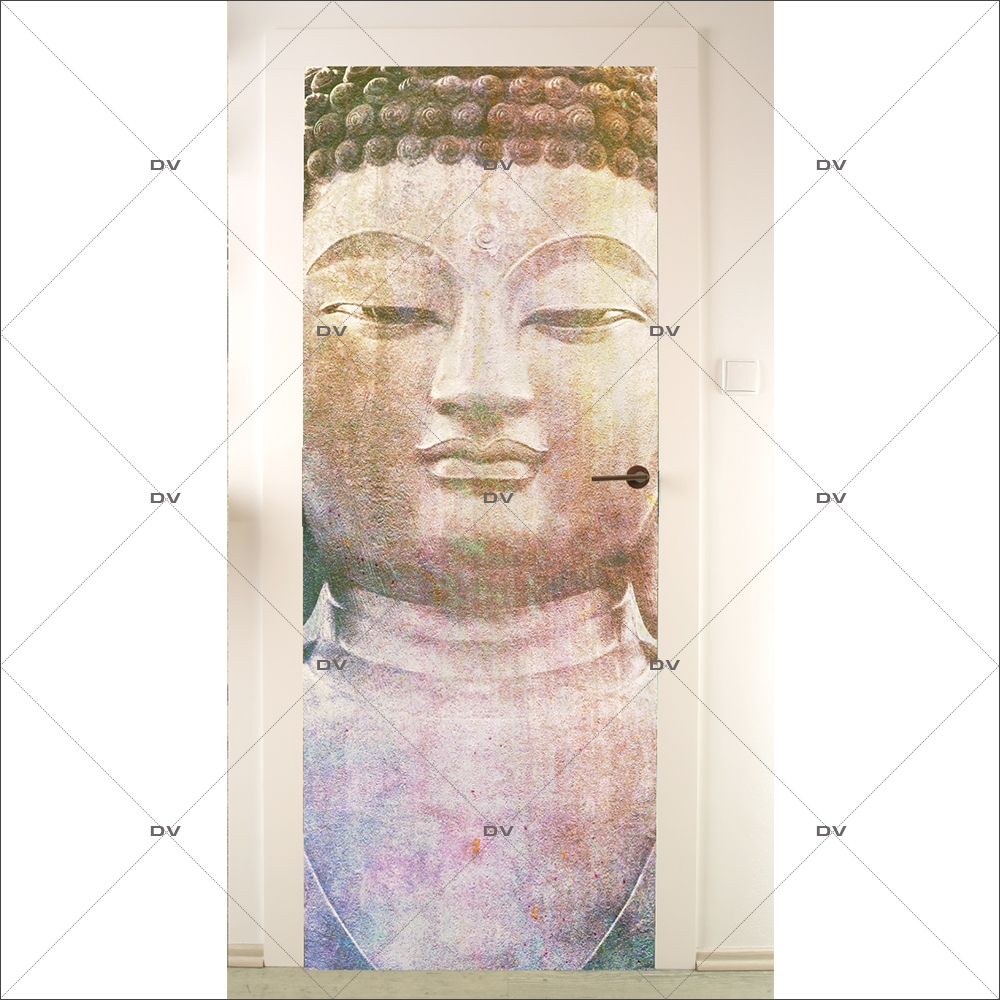 Sticker-porte-bouddha-asiatique-ambiance-zen-adhésif-encres-écologiques-latex-décoration-intérieure-DECO-VITRES