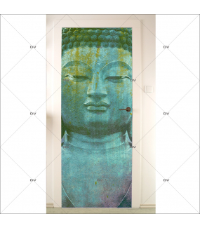 Sticker-porte-bouddha-asiatique-ambiance-zen-adhésif-encres-écologiques-latex-décoration-intérieure-DECO-VITRES