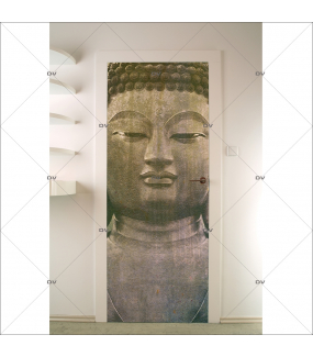 Sticker-porte-bouddha-asiatique-ambiance-zen-adhésif-encres-écologiques-latex-décoration-intérieure-DECO-VITRES