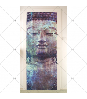 Sticker-porte-bouddha-asiatique-ambiance-zen-adhésif-encres-écologiques-latex-décoration-intérieure-DECO-VITRES