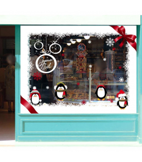 Sticker-suspensions-boules-de-noël-texte-joyeux-noël-blanc-vitrophanie-décoration-vitrine-noël-électrostatique-sans-colle-repositionnable-réutilisable-DECO-VITRES