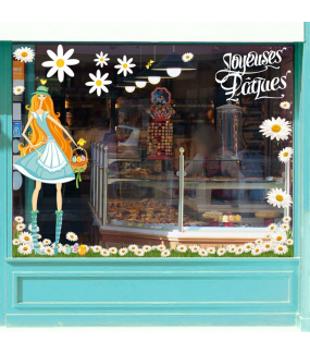 Sticker-angles-de-pâquerettes-fleurs-printemps-été-vitrophanie-décoration-vitrine-estivale-printanière-pâques-électrostatique-sans-colle-repositionnable-réutilisable-DECO-VITRES