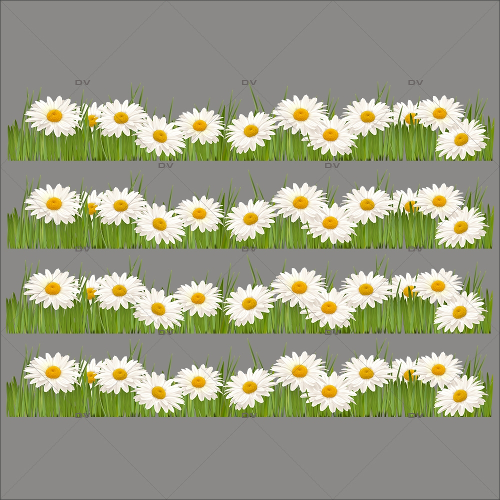 Sticker-frises-de-pâquerettes-fleurs-printemps-été-vitrophanie-décoration-vitrine-estivale-printanière-pâques-électrostatique-sans-colle-repositionnable-réutilisable-DECO-VITRES