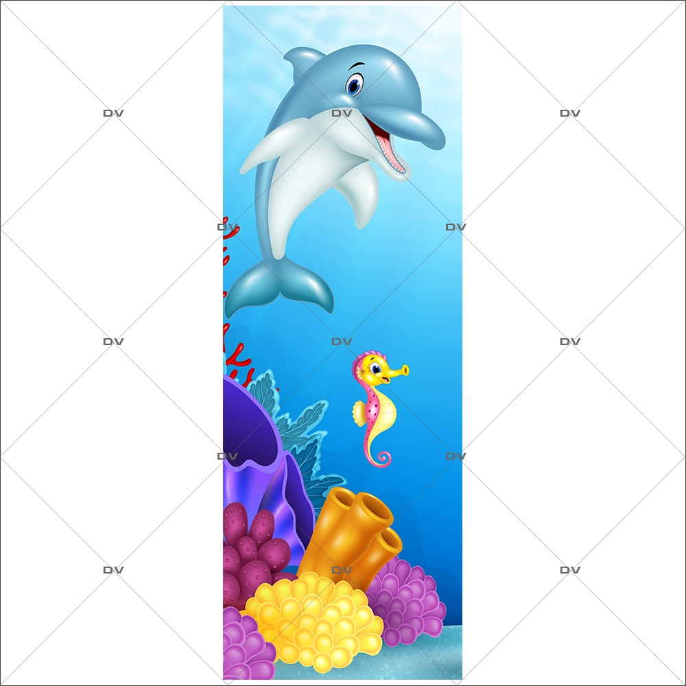 Sticker-porte-vie-sous-marine-tortue-poisson-clown-algues-coraux-mer-chambre-bébé-enfant-salle-de-bains-adhésif-encres-écologiques-latex-décoration-intérieure-DECO-VITRES Sticker-porte-vie-sous-marine-tortue-poisson-clown-algues-coraux-mer-chambre-bébé-enfant-salle-de-bains-adhésif-encres-écologiques-latex-décoration-intérieure-DECO-VITRES