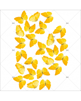Sticker-papillons-jaunes-insectes-printemps-animaux-été-vitrophanie-décoration-vitrine-printanière-estivale-électrostatique-sans-colle-repositionnable-réutilisable-DECO-VITRES
