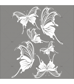 Sticker-papillons-blancs-animaux-nature-printemps-été-vitrophanie-décoration-vitrine-printanière-estivale-fêtes-pâques-électrostatique-sans-colle-repositionnable-réutilisable-DECO-VITRES