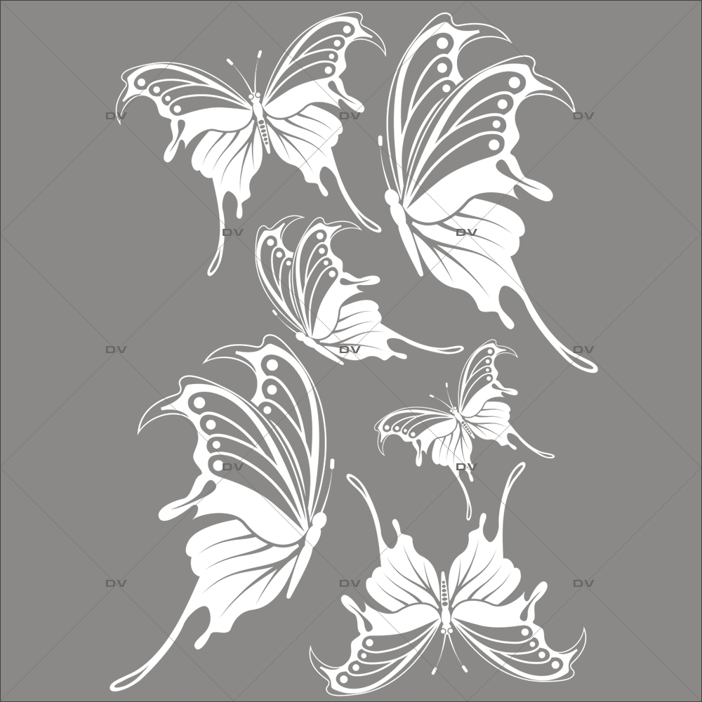 Sticker-papillons-blancs-animaux-nature-printemps-été-vitrophanie-décoration-vitrine-printanière-estivale-fêtes-pâques-électrostatique-sans-colle-repositionnable-réutilisable-DECO-VITRES