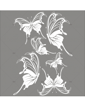 Sticker-papillons-blancs-animaux-nature-printemps-été-vitrophanie-décoration-vitrine-printanière-estivale-fêtes-pâques-électrostatique-sans-colle-repositionnable-réutilisable-DECO-VITRES