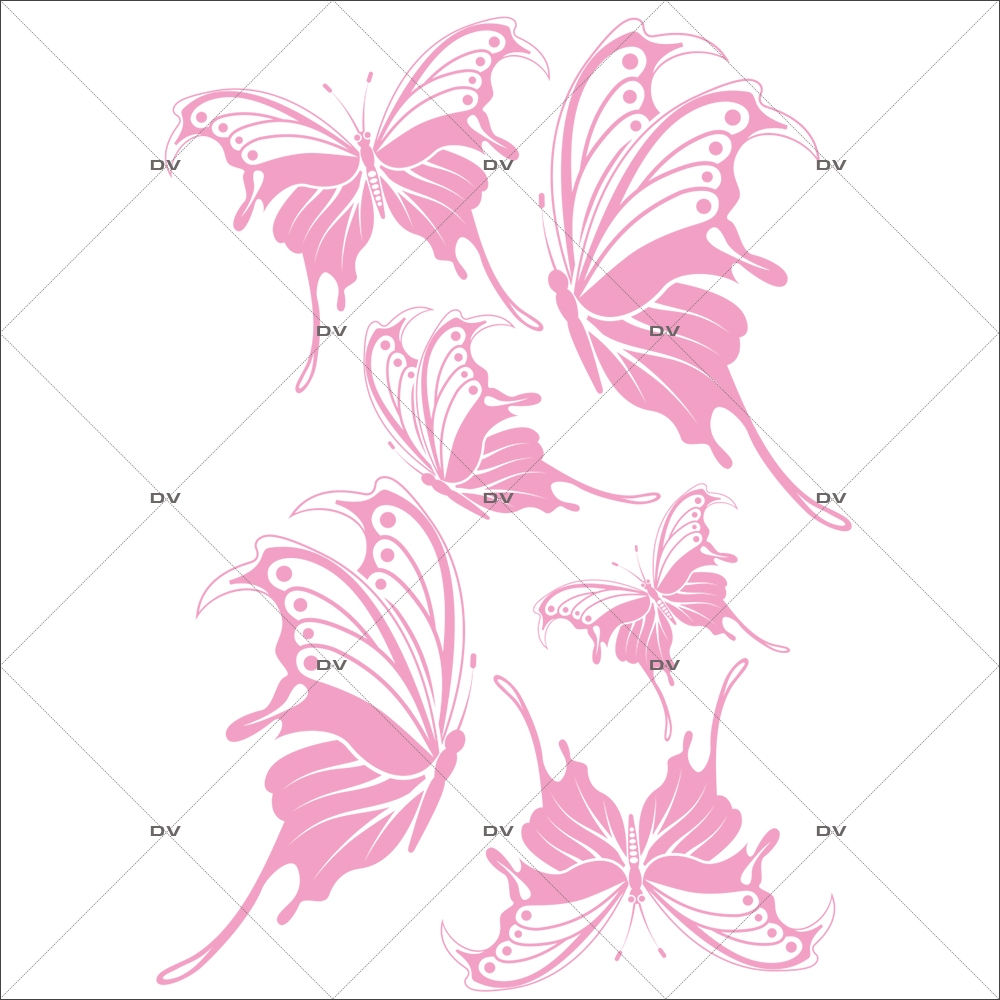 Sticker-papillons-roses-insectes-printemps-animaux-été-vitrophanie-décoration-vitrine-printanière-estivale-électrostatique-sans-colle-repositionnable-réutilisable-DECO-VITRES