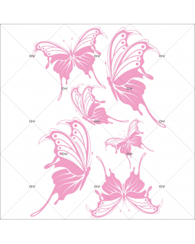 Sticker-papillons-roses-insectes-printemps-animaux-été-vitrophanie-décoration-vitrine-printanière-estivale-électrostatique-sans-colle-repositionnable-réutilisable-DECO-VITRES