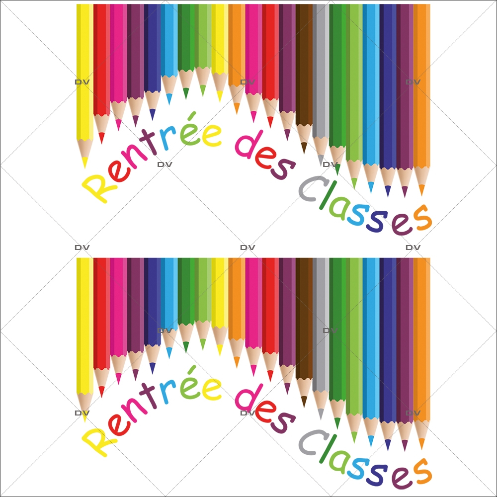Sticker-frises-de-crayons-multicolores-vitrophanie-décoration-vitrine-rentrée-des-classes-électrostatique-sans-colle-repositionnable-réutilisable-DECO-VITRES