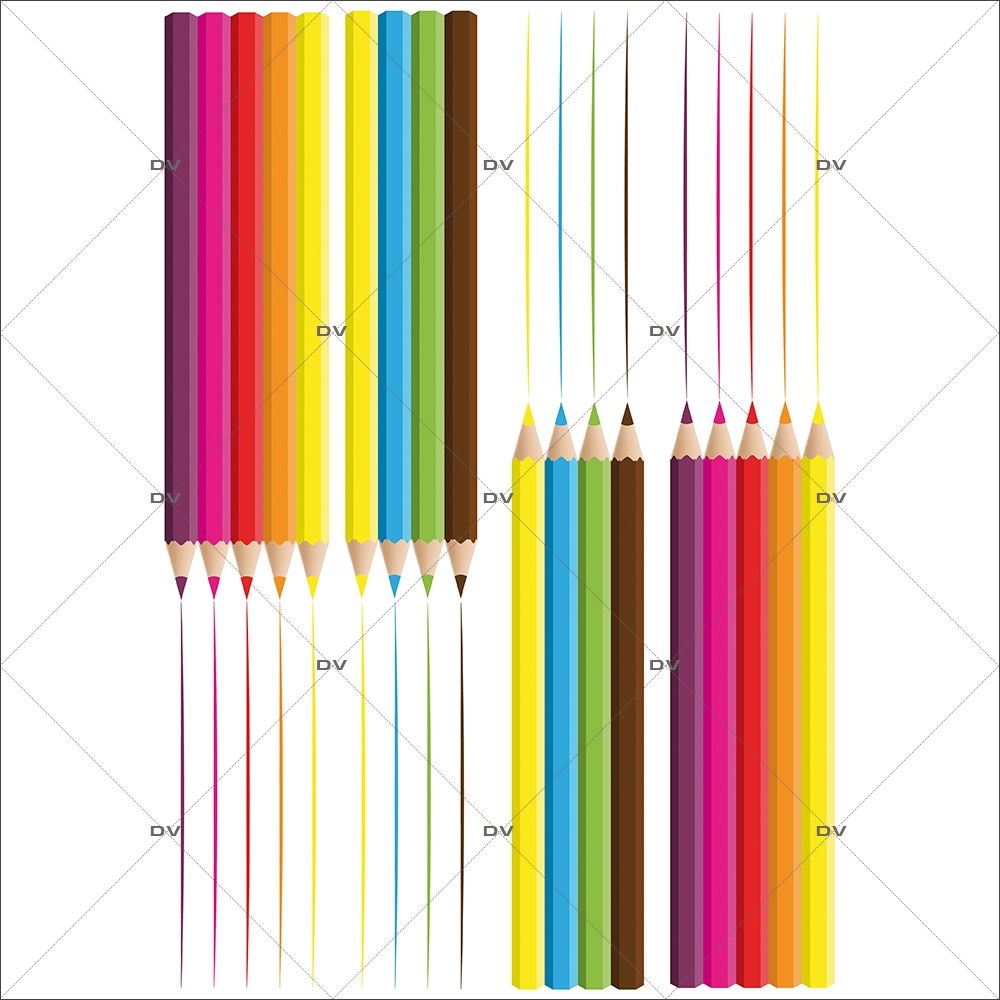 Sticker-frises-de-crayons-multicolores-vitrophanie-décoration-vitrine-rentrée-des-classes-électrostatique-sans-colle-repositionnable-réutilisable-DECO-VITRES