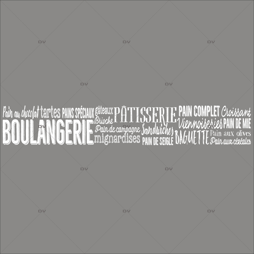 Sticker-frise-textes-blancs-grunge-vitrophanie-décoration-vitrine-spécial-boulangerie-pâtisserie-électrostatique-sans-colle-repositionnable-réutilisable-DECO-VITRES