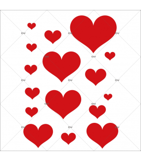 Sticker-coeurs-rouges-vitrophanie-décoration-vitrine-fêtes-grands-mères-pères-st-valentin-soldes-noël-pâques-électrostatique-sans-colle-repositionnable-réutilisable-DECO-VITRES