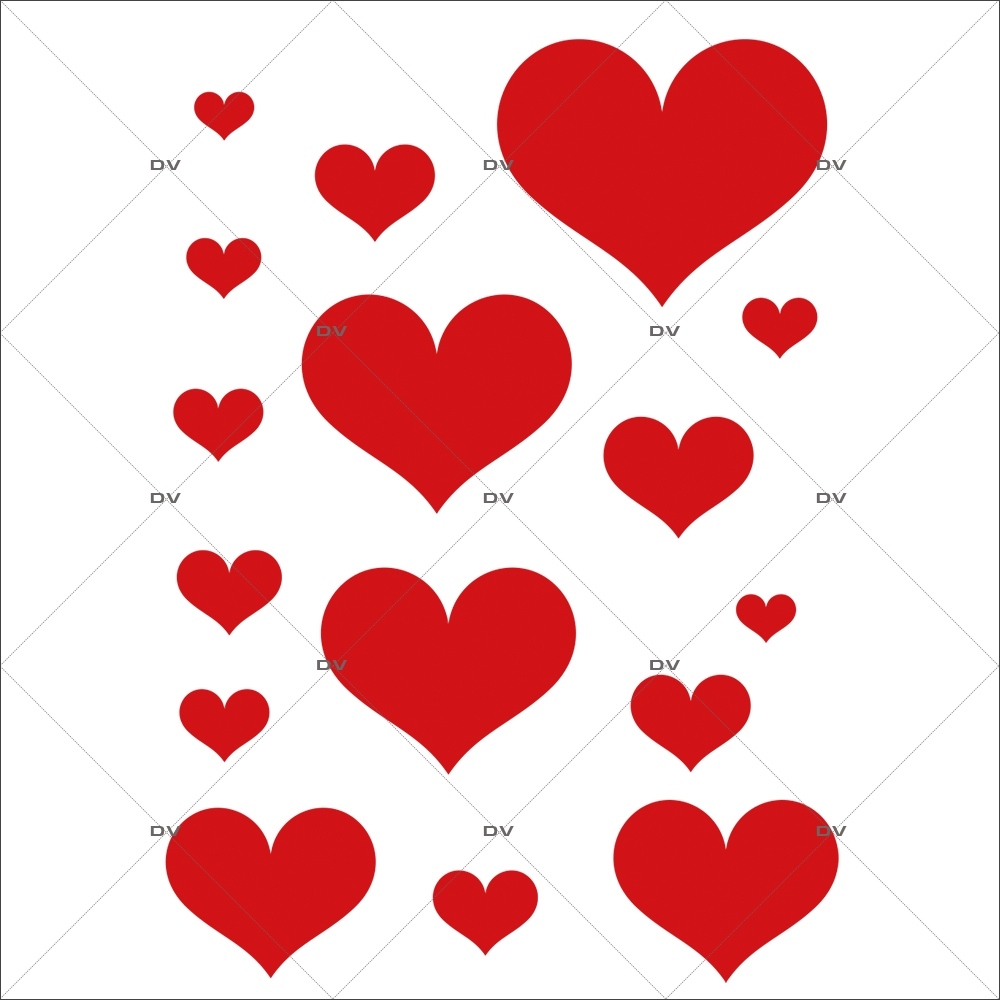 SV38 - Sticker coeur St Valentin - DECO-VITRES - Electrostatique