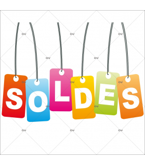 Sticker-frise-étiquettes-soldes-multicolores-vitrophanie-décoration-vitrine-promotionnelle-électrostatique-sans-colle-repositionnable-réutilisable-DECO-VITRES