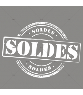 Sticker-label-soldes-rond-moderne-grunge-blanc-vitrophanie-décoration-vitrine-promotionnelle-électrostatique-sans-colle-repositionnable-réutilisable-DECO-VITRES