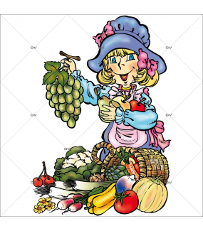 Sticker-personnage-primeurs-fruits-légumes-vitrophanie-décoration-vitrine-électrostatique-sans-colle-repositionnable-réutilisable-DECO-VITRES