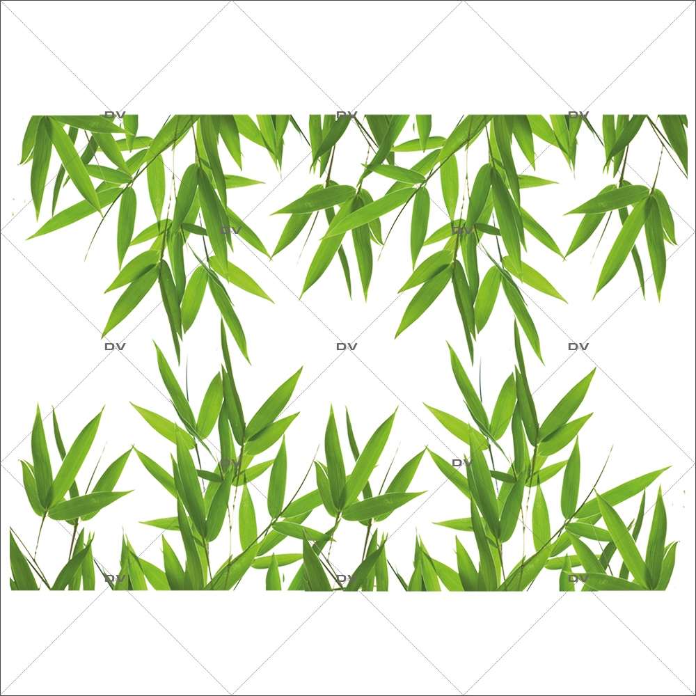 Sticker-frises-feuilles-de-bambou-plantes-et-feuillages-exotiques-paysage-forêt-tropicale-été-vitrophanie-décoration-vitrine-estivale-électrostatique-sans-colle-repositionnable-réutilisable-DECO-VITRES