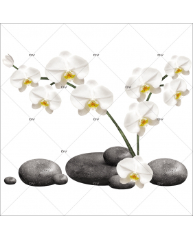 Sticker-orchidées-et-galets-fleurs-exotiques-tropicales-zen-asie-thaïlande-vitrophanie-décoration-vitrine-estivale-spa-institut-de-beauté-électrostatique-sans-colle-repositionnable-réutilisable-DECO-VITRES