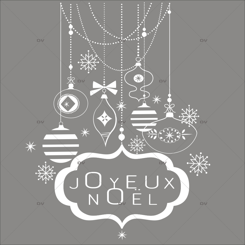 Sticker-suspensions-boules-de-noël-enseigne-texte-joyeux-noël-cristaux-thème-blanc-évidé-vitrophanie-décoration-vitrine-noël-électrostatique-sans-colle-repositionnable-réutilisable-DECO-VITRES