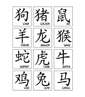 Ds31 Sticker Tableau Des Signes Astrologiques Chinois