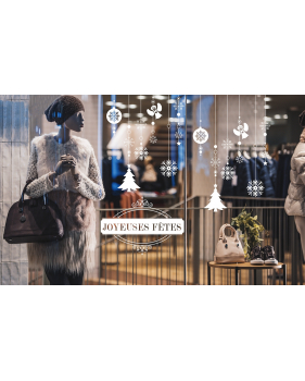 Sticker-frise-suspensions-boules-de-noël-blanc-ange-cristaux-sapin-vitrophanie-décoration-vitrine-noël-électrostatique-sans-colle-repositionnable-réutilisable-DECO-VITRES