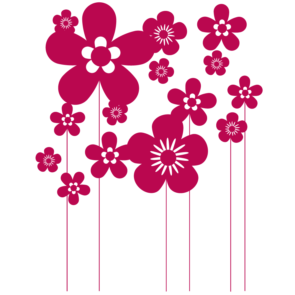 DS25 – Sticker volutes de fleurs - adhésif mural DECO-VITRES