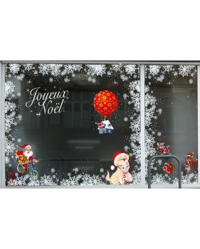 Sticker-chien-et-chat-de-noël-vitrophanie-décoration-vitrine-noël-électrostatique-sans-colle-repositionnable-réutilisable-DECO-VITRES