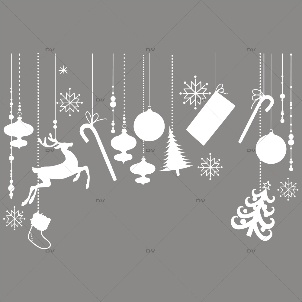 Sticker-frise-de-noël-icônes-boules-sapin-cristaux-renne-paquets-cadeaux-thème-blanc-vitrophanie-décoration-vitrine-noël-électrostatique-sans-colle-repositionnable-réutilisable-DECO-VITRES