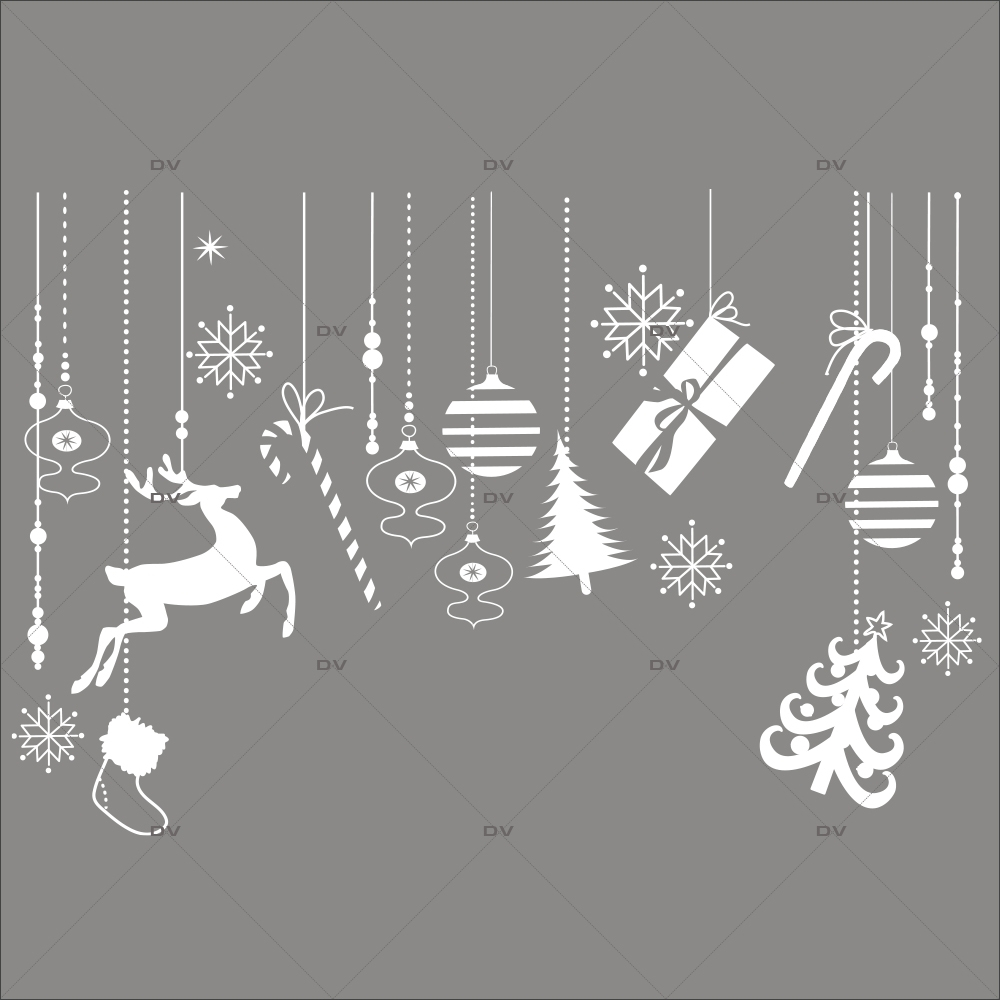 Sticker-frise-de-noël-icônes-boules-sapin-cristaux-renne-paquets-cadeaux-thème-blanc-évidé-vitrophanie-décoration-vitrine-noël-électrostatique-sans-colle-repositionnable-réutilisable-DECO-VITRES