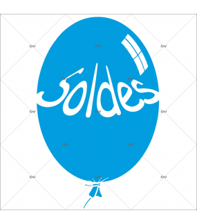 Sticker-ballon-soldes-bleu-vitrophanie-décoration-vitrine-promotionnelle-électrostatique-sans-colle-repositionnable-réutilisable-DECO-VITRES