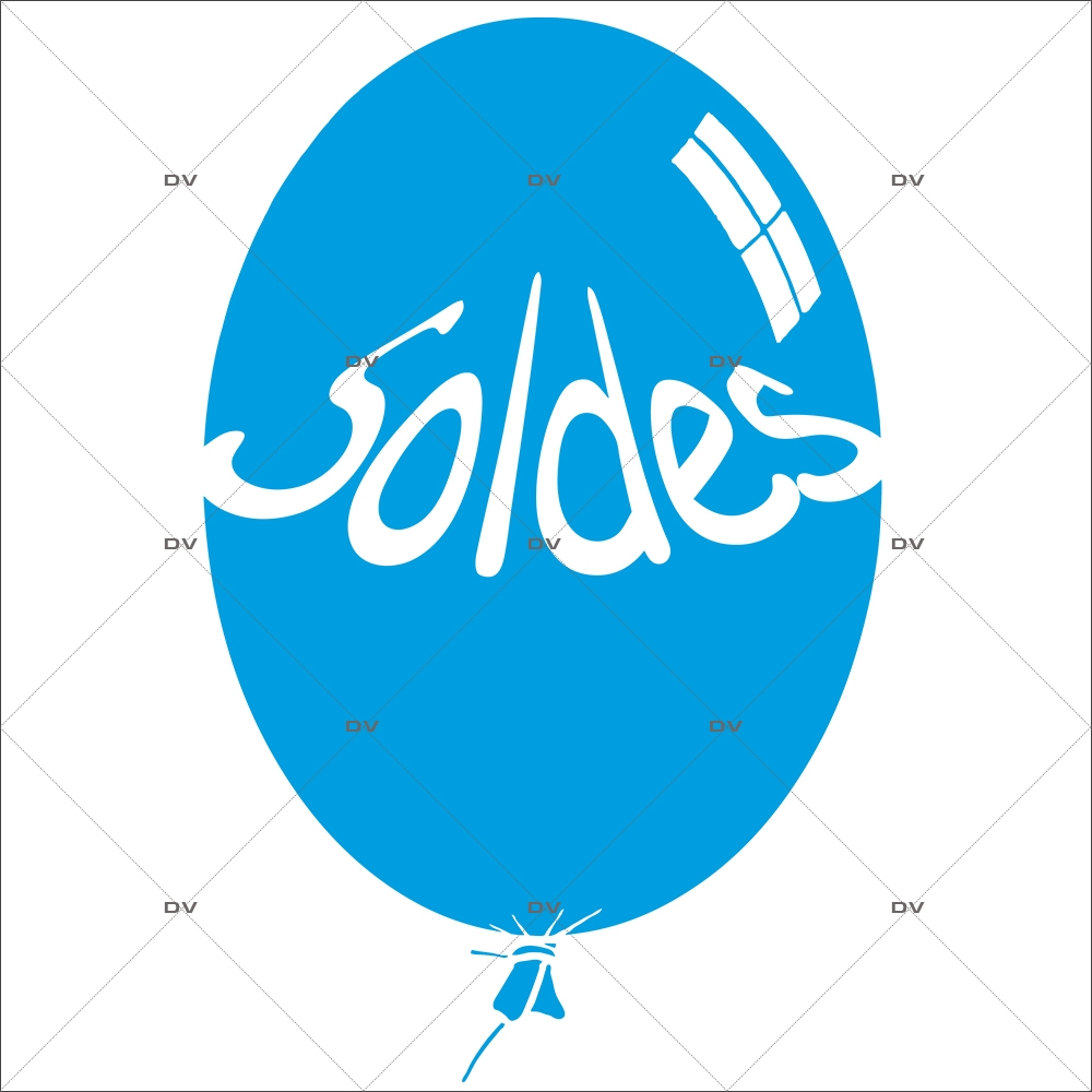 Sticker-ballon-soldes-bleu-vitrophanie-décoration-vitrine-promotionnelle-électrostatique-sans-colle-repositionnable-réutilisable-DECO-VITRES