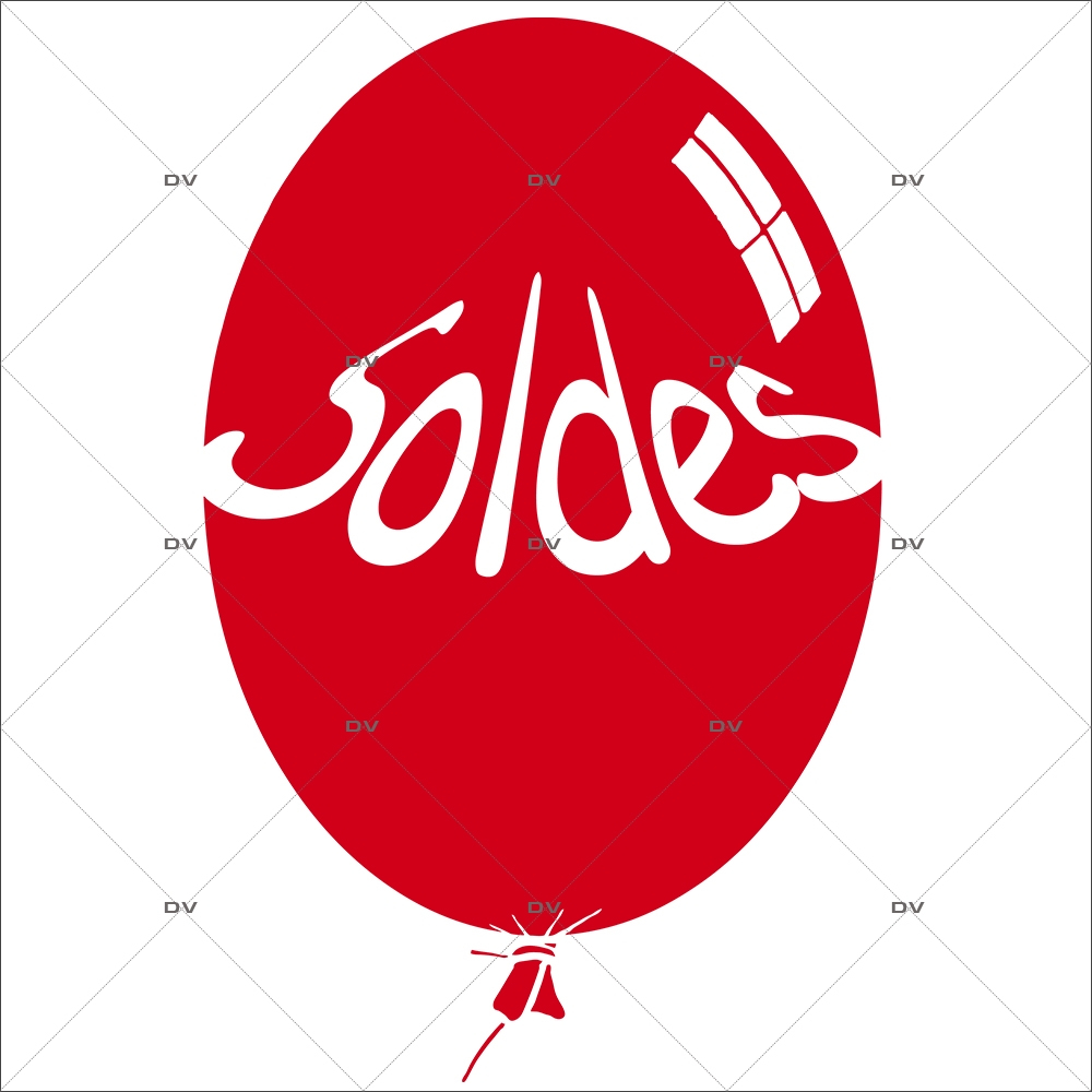 Sticker-ballon-soldes-rouge-vitrophanie-décoration-vitrine-promotionnelle-électrostatique-sans-colle-repositionnable-réutilisable-DECO-VITRES